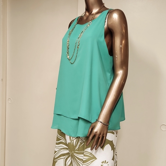 Audrey & Celine Layered Chiffon Blouse Size XL - Picture 2 of 4